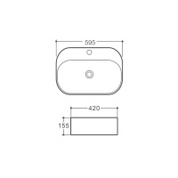 Раковина керамическая Vincea VBS-306, 595*420*155, накладная, цвет белый - Gidratop.ru изображение
