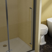 Душевая дверь Slim-N VDPH-5SN100CLGM, 1000, вороненая сталь , стекло прозрачное - Gidratop.ru изображение