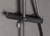 Душевая стойка Rim VSFS-2RM1GM с изливом, вороненая сталь - Gidratop.ru изображение