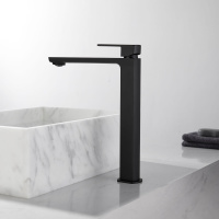 Смеситель для накладной раковины Next VBF-1N2MB однорычажный, черный - Gidratop.ru изображение