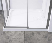 Душевой уголок Slim-N VSS-4SN9010CLGM, 1000*900, вороненая сталь, стекло прозрачное - Gidratop.ru изображение