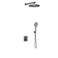 Душевой комплект Inspire VSFW-3I21T2GM встраиваемый, термостатический, 2 режима, вороненая сталь - Gidratop.ru изображение
