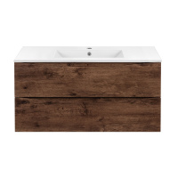 База под керамическую раковину Mia 1000 подвесная, 2 выкатных ящика soft close, R.Wood - Gidratop.ru изображение