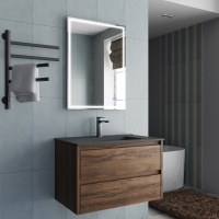 База под раковину Gio 800 подвесная, 2 выкатных ящика soft-close, C.Oak - Gidratop.ru изображение