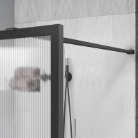 Душевая перегородка Walk-In VSW-1HP900FLGM, 900*2000, вороненая сталь, стекло рифленое - Gidratop.ru изображение