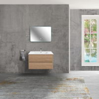 База под раковину Gio 800 подвесная, 2 выкатных ящика soft-close, N.Oak - Gidratop.ru изображение