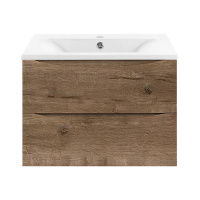 База под раковину Mia 600 подвесная, 2 выкатных ящика soft close, V.Oak - Gidratop.ru изображение