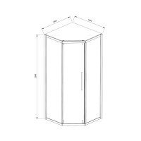 Душевой уголок Show VSP1-4SH100CLB, 1000*1000, черный, стекло прозрачное - Gidratop.ru изображение