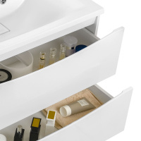 База под раковину Mia 650 подвесная, 2 выкатных ящика soft close, G.White - Gidratop.ru изображение