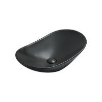 Раковина керамическая Vincea VBS-508MB, 615*360*155, накладная, цвет черный матовый - Gidratop.ru изображение