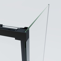 Душевой уголок Soft 2 VSR-3SO29014CLB, 1400*900, черный, стекло прозрачное - Gidratop.ru изображение