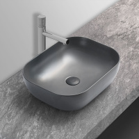 Раковина керамическая Vincea VBS-101MG, 500*400*140, накладная, цвет матовый серый - Gidratop.ru изображение
