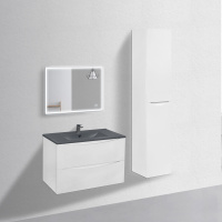 База под керамическую раковину Mia 800 подвесная, 2 выкатных ящика soft close, G.White - Gidratop.ru изображение