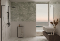 Душевая стойка Villa VSFS-1VL1MB с изливом, 25см верх. душ из нерж. стали, черный - Gidratop.ru изображение