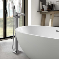 Смеситель для ванны напольный VTF-101CH однорычажный, хром - Gidratop.ru изображение