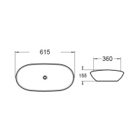 Раковина керамическая Vincea VBS-508MA, 615*360*155, накладная, цвет антрацит матовый - Gidratop.ru изображение