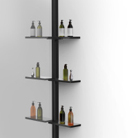 Душевая перегородка Walk-In VSW-1HWS100MRB, 1000*2000, черный, стекло зеркальное - Gidratop.ru изображение