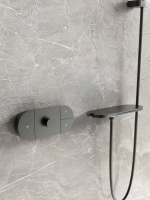 Душевой комплект Futura VSFW-2F12TMB термостатический встраиваемый, 3 режима, черный матовый - Gidratop.ru изображение