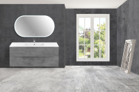 База под керамическую раковину Mia 1200 подвесная, 2 выкатных ящика soft close, Beton - Gidratop.ru изображение