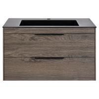 База под раковину Chiara 2D 800 подвесная, 2 выкатных ящика soft-close, R.Oak - Gidratop.ru изображение