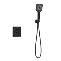 Душевой комплект Inspire VSFW-3I21MT4MB встраиваемый, термостатический, двухрежимный, черный - Gidratop.ru изображение