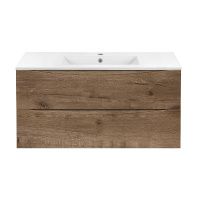 База под керамическую раковину Mia 1000 подвесная, 2 выкатных ящика soft close, V.Oak - Gidratop.ru изображение