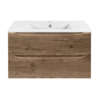 База под керамическую раковину Mia 900 подвесная, 2 выкатных ящика soft close, V.Oak - Gidratop.ru изображение
