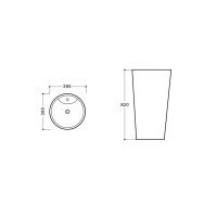 Раковина керамическая Vincea VBS-2P201, 395*395*820, напольная, цвет белый - Gidratop.ru изображение