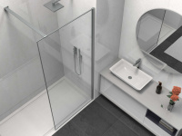 Душевая перегородка Walk-In VSW-1HS100CLGM, 1000*2000, вороненая сталь, стекло прозрачное - Gidratop.ru изображение