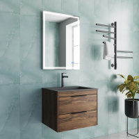 База под раковину Chiara 2D 600 подвесная, 2 выкатных ящика soft-close, C.Oak - Gidratop.ru изображение