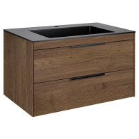 База под раковину Chiara 2D 800 подвесная, 2 выкатных ящика soft-close, T.Oak - Gidratop.ru изображение