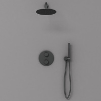 Душевой комплект VSFW-101TMB термостатический встраиваемый, двухрежимный, черный - Gidratop.ru изображение