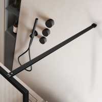 Душевая перегородка Walk-In VSW-1HP120FLB, 1200*2000, черный, стекло рифленое - Gidratop.ru изображение