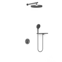 Душевой комплект Inspire VSFW-3I22MT2RGM встраиваемый, термостат,  двухрежимный, вороненая сталь - Gidratop.ru изображение