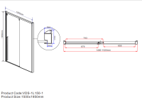 Душевая дверь Lugano VDS-1L150CLB-1, 1500, черный, стекло прозрачное - Gidratop.ru изображение
