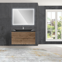 База под раковину Mia 900 подвесная, 2 выкатных ящика soft close, V.Oak - Gidratop.ru изображение