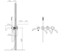 Смеситель для ванны Groove VBTW-4G1BG, встраиваемый, брашированное золото - Gidratop.ru изображение