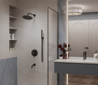 Душевой комплект Villa VSFW-1VL3MB встраиваемый, 3 режима, черный - Gidratop.ru изображение