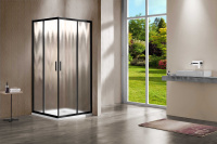 Душевой уголок Garda VSS-1G900CHB, 900*900, черный, стекло шиншилла - Gidratop.ru изображение