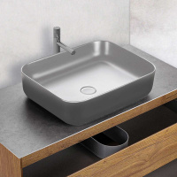 Раковина керамическая Vincea VBS-105MG, 500*410*130, накладная, цвет матовый серый - Gidratop.ru изображение