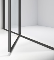 Душевая дверь Slim 8mm VDP-4SL120CLB, черный, стекло прозрачное - Gidratop.ru изображение