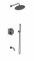 Душевой комплект Villa VSFW-1VL3GM встраиваемый, 3 режима, вороненая сталь - Gidratop.ru изображение