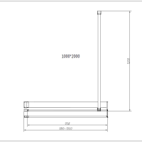 Душевая перегородка Walk-In HR VSW-4HR100CGB, 1000*2000, черный, стекло тонированное - Gidratop.ru изображение