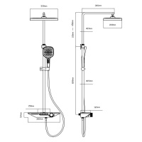 Душевая стойка VSFS-411GM с изливом, вороненая сталь - Gidratop.ru изображение