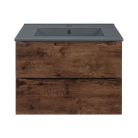 База под керамическую раковину Mia 600 подвесная, 2 выкатных ящика soft close, R.Wood - Gidratop.ru изображение