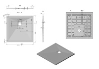 Поддон для душа из искусственного камня  VST-4SR8080W, 800*800*25, белый матовый - Gidratop.ru изображение
