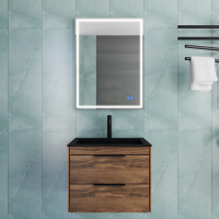 База под раковину Chiara 2D 600 подвесная, 2 выкатных ящика soft-close, C.Oak - Gidratop.ru изображение