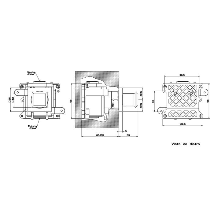 Gessi внутренняя часть запорного крана для термостатического смесителя - Gidratop.ru изображение