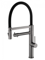 Смеситель для кухни с гибким изливом и подключением фильтра WONZON & WOGHAND, Темный графит (WW-88458007-BGM) - Gidratop.ru изображение