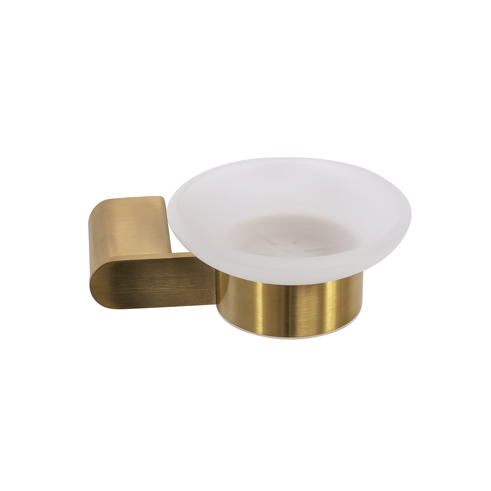 STYLUS-SODS-BORO Мыльница подвесная, стекло, исполнение брашированное золото - Gidratop.ru изображение